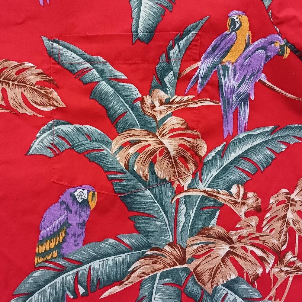 Paradise Found Hawaiian Short Sleeve Jungle Bird Magnum PI Button Down Shirt 4XL - Picture 8 of 13